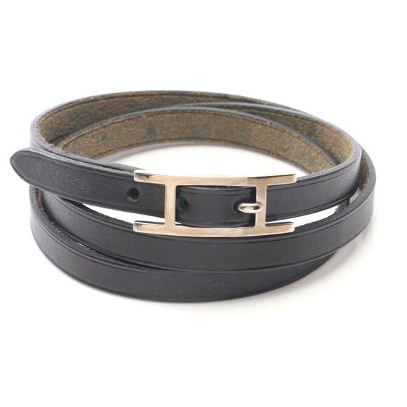 Hermes Leather Stainless Steel Bracelet - Picture 1 of 7
